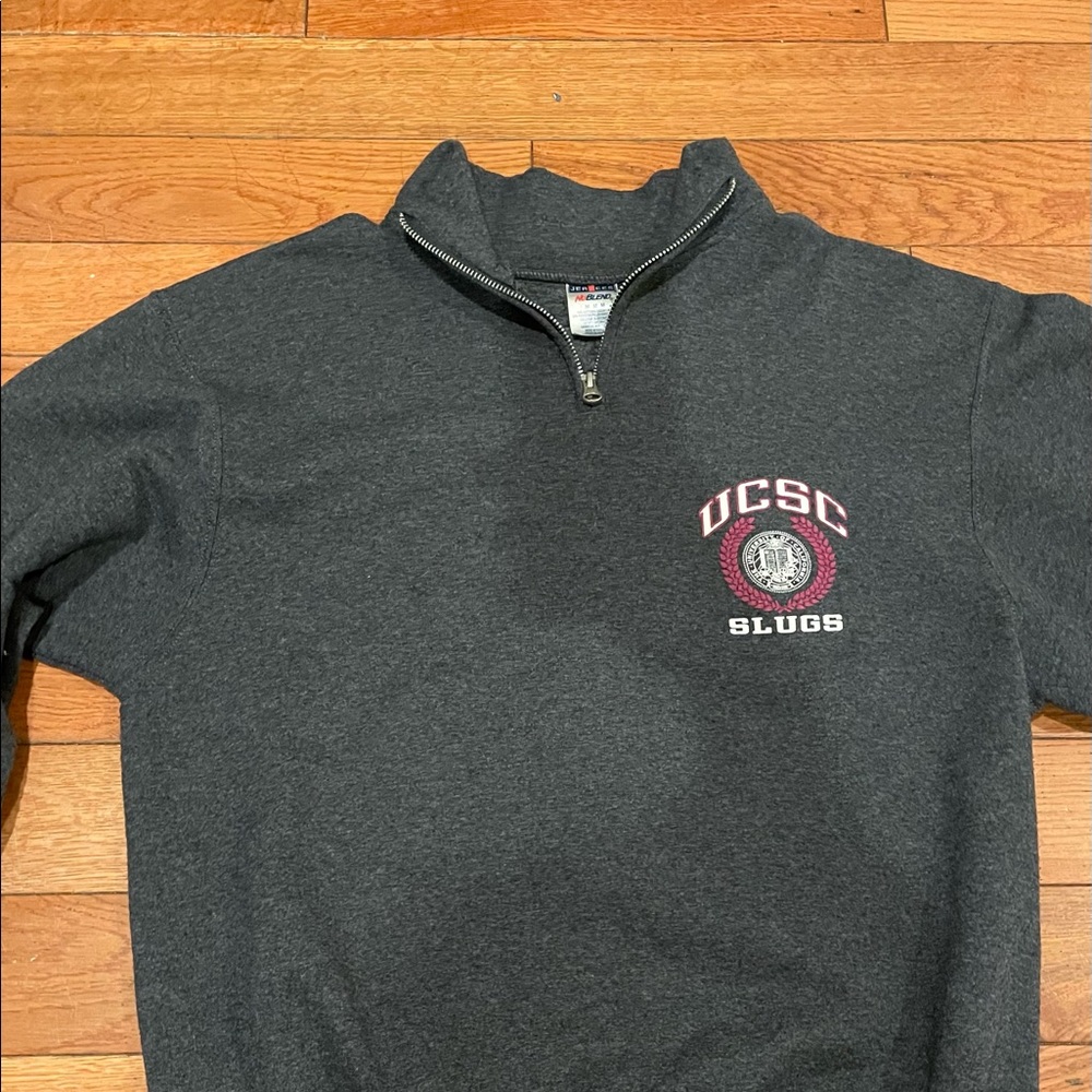 unisex jerzees gray ucsc quarter-zip